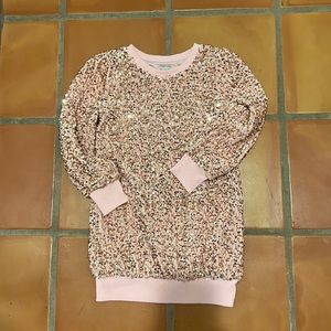 Habitual Kids - girls Sequin Sweater dress baby pink. Size 10